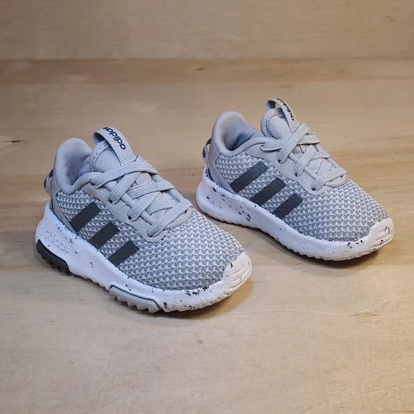 Adidas Racer 2.0 Gray Black Kids Athletic Shoes Art H04462 - Picture 2 of 10